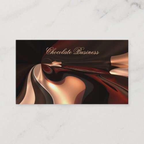 Elegant Chocolate Swirl Cream Brown Profile Business Card