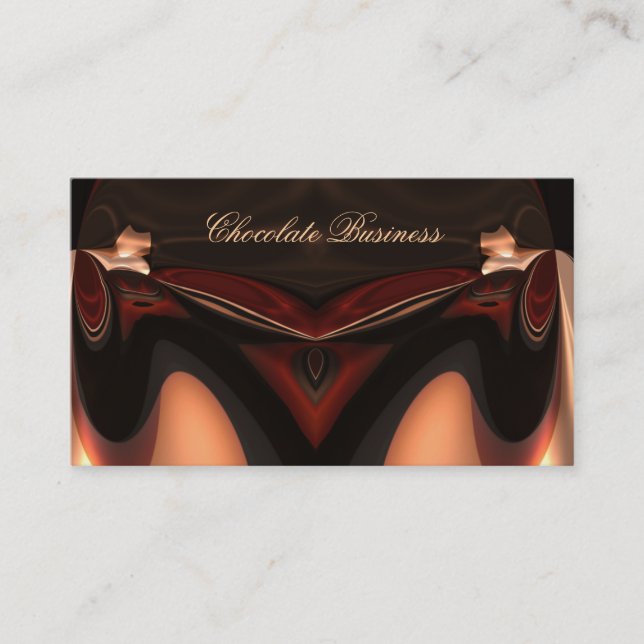 Elegant Chocolate Swirl Cream Brown Profile Business Card (Front)