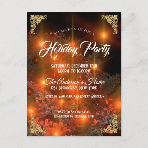 Elegant Chrismas Tree Holiday Party Invitation