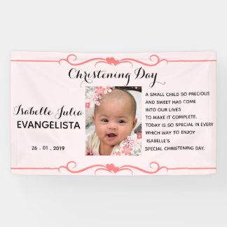Elegant CHRISTENING DAY Event Party Banner