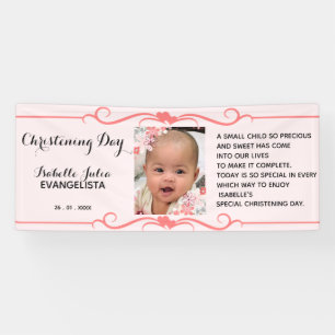 Elegant CHRISTENING DAY Event Pink Party Banner