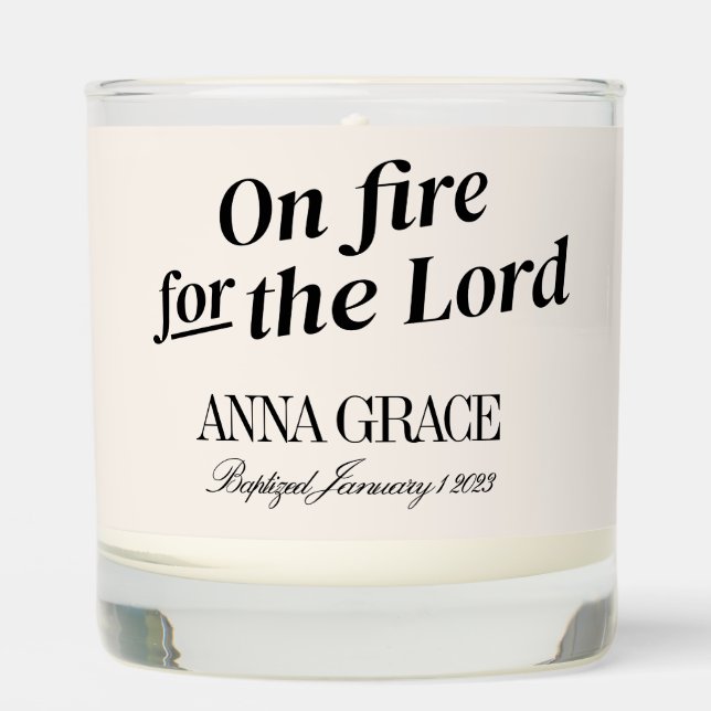 Elegant Christian Baptism Holy Spirit Scented Candle (Front)