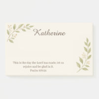 Elegant Christian Botanical Sticky Notes 10"x6"