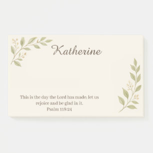 Elegant Christian Botanical Sticky Notes 10"x6"
