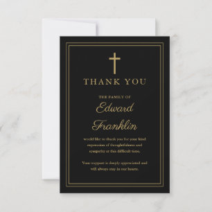 Elegant Christian Celebration Of Life Funeral Thank You Card