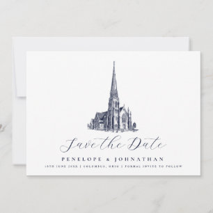 Elegant Christian Church Destination Wedding Save The Date