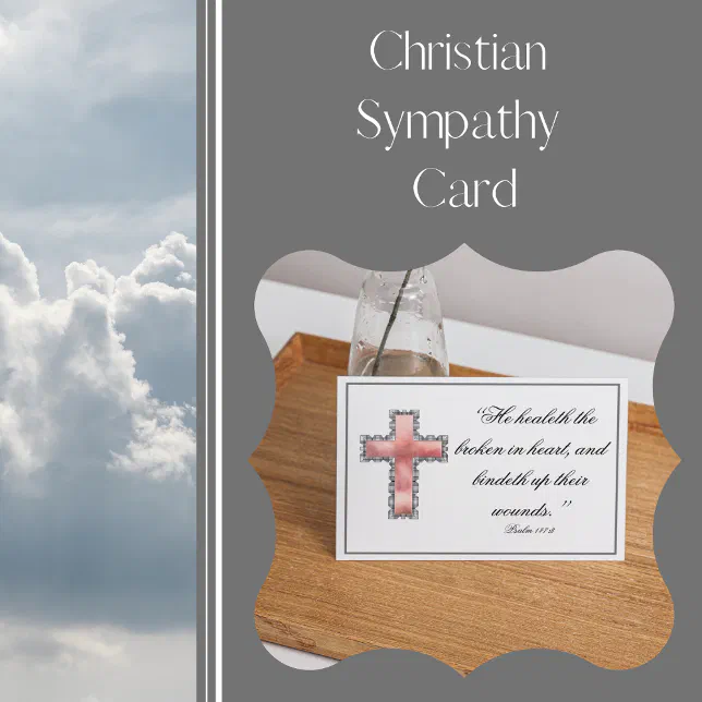 Elegant Christian Condolence KJV Bible Sympathy Card Zazzle