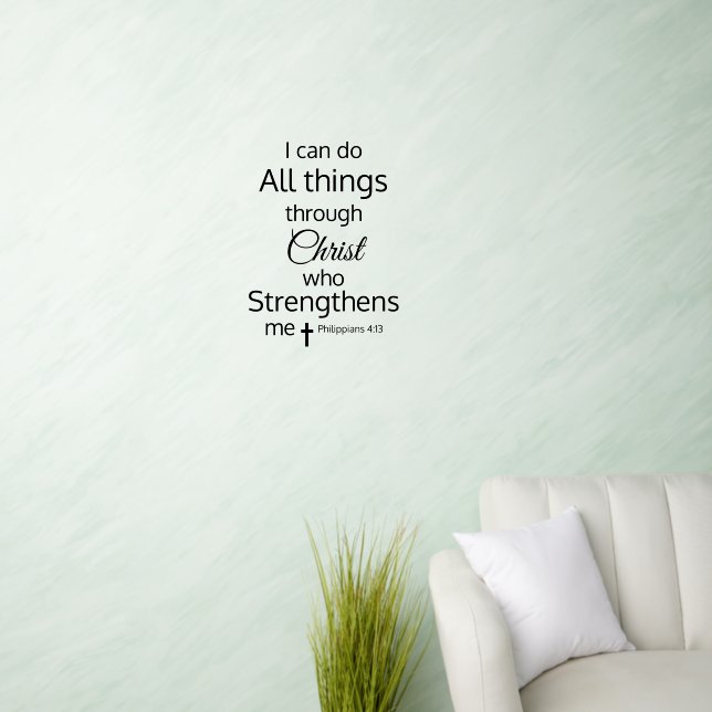 Elegant Christian Philippians Bible Verse Wall Decal (Living Room)