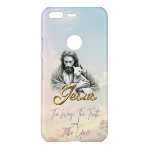 Elegant Christian Sky Jesus Lamb Gold Script Uncommon Google Pixel Case