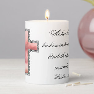 Elegant Christian Sympathy Pillar Candle