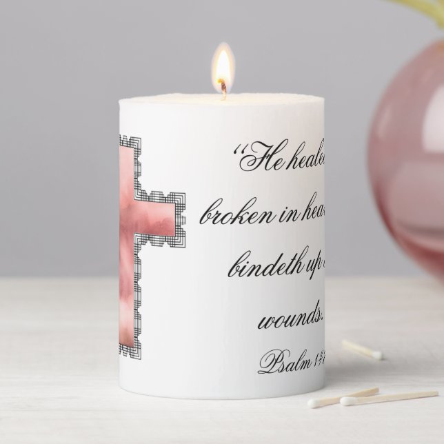 Elegant Christian Sympathy  Pillar Candle (In Situ)