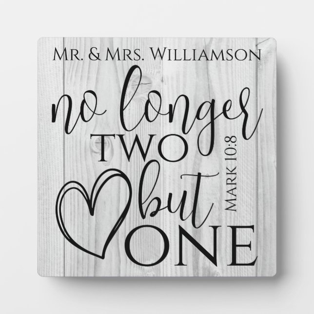 Elegant Christian Wedding Scripture Quote Gift Plaque (Front)