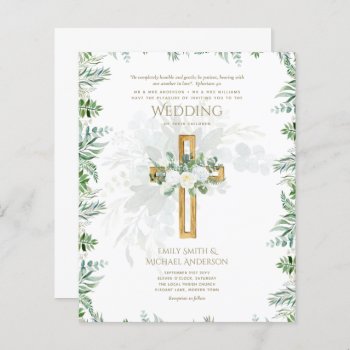 Elegant Christian White Roses Gold Cross Wedding I