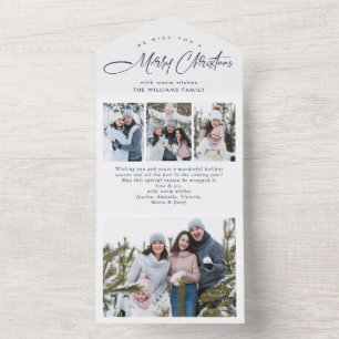 Elegant Christmas 4 Photo Greeting Holiday Card