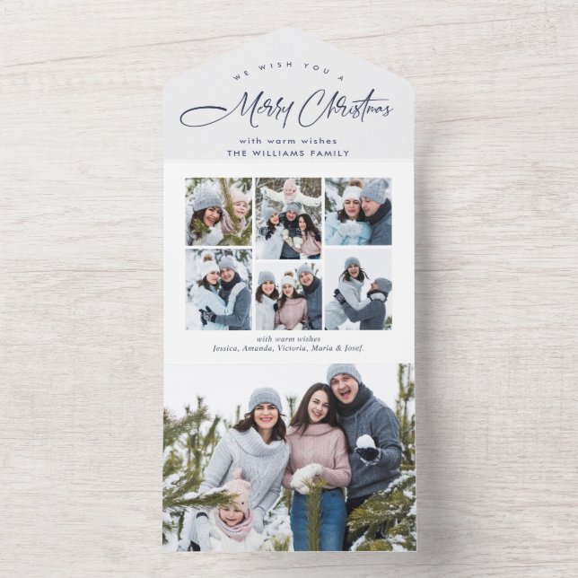 Elegant Christmas 7 Photo Greeting Holiday Card (Inside)