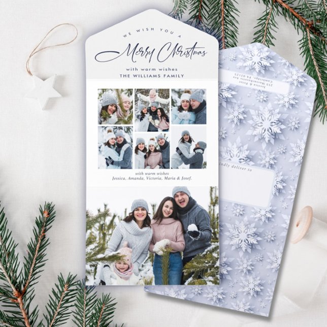 Elegant Christmas 7 Photo Greeting Holiday Card (Creator Uploaded)