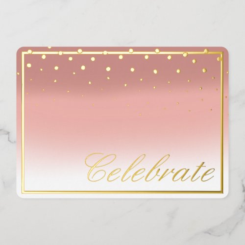 Elegant Christmas and New Year Celebrate Photo Foil Holiday Card