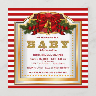 Elegant Christmas Baby Shower Invitation