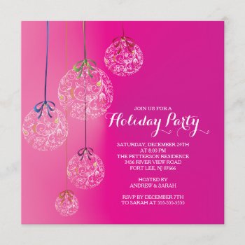 Elegant Christmas Ball Holiday Party Invitation by alleventsinvitations at Zazzle
