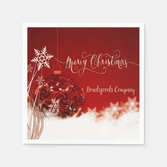 Elegant Christmas Ball Napkins (Front)