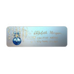 Elegant Christmas Ball ,Sparkle,Blue Label<br><div class="desc">Christmas ball and sparkle on blue background. An elegant and sophisticated designe.Costumize with your name and address.</div>