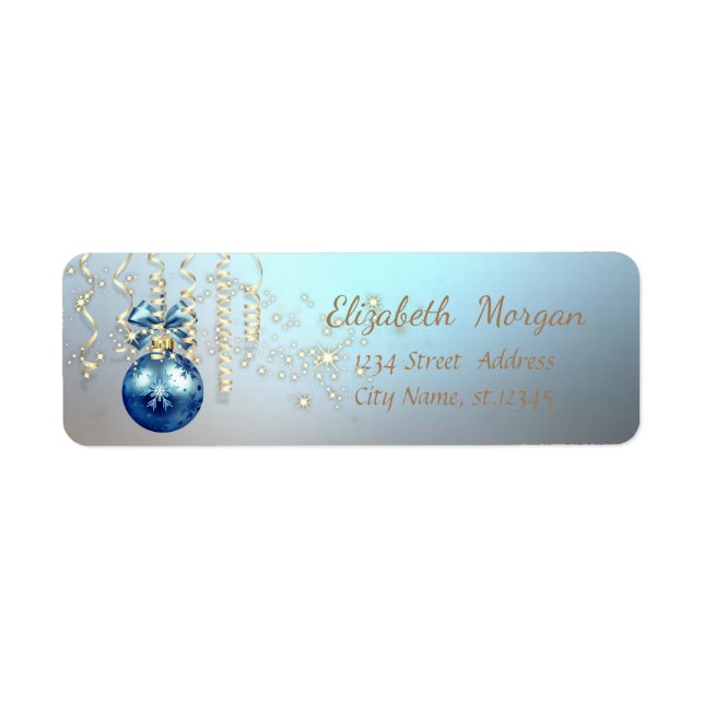 Elegant Christmas Ball ,Sparkle,Blue Label (Front)