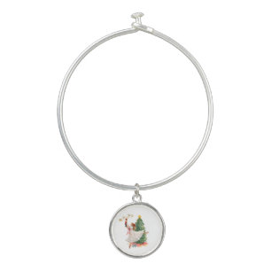 Elegant Christmas Ballet Girl with Nutcracker Bangle Bracelet