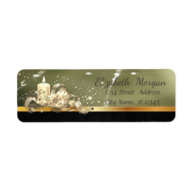 Elegant Christmas Balls,Candle,Sparkle,Green Label (Front)