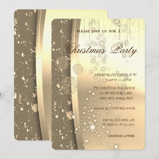 Elegant Christmas Balls,Christmas Party Invitation (Front/Back)