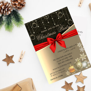 Elegant Christmas Balls, Corporate Christmas Party Invitation