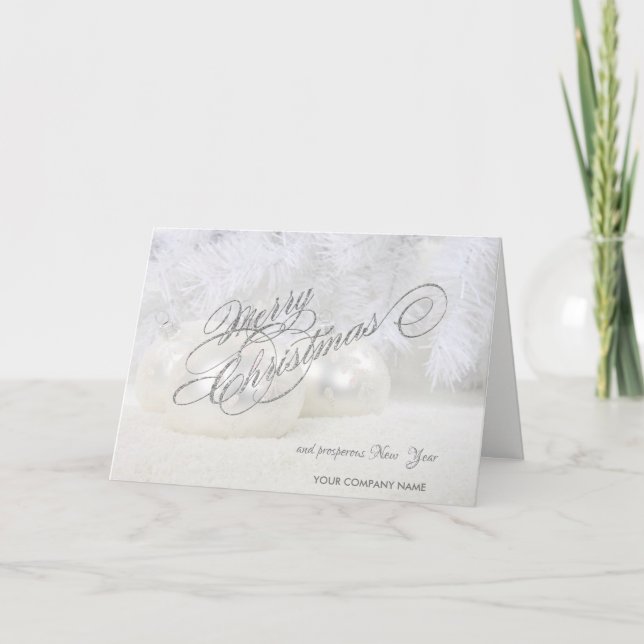 Elegant Christmas Balls ,Corporate Greeting Holiday Card (Front)