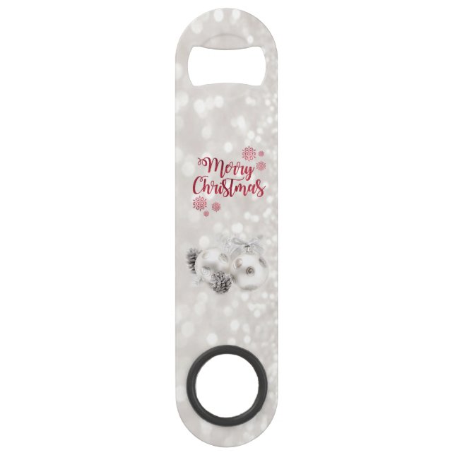 Elegant ,Christmas Balls,Glittery Bokeh Speed Bottle Opener (Front)