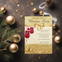 Elegant Christmas Balls,Glittery ,Christmas Party Invitation