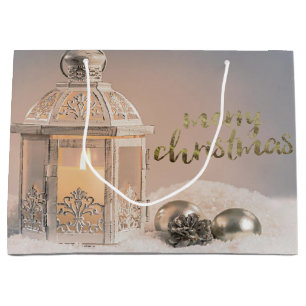 Elegant Christmas Balls,Lantern Holiday Large Gift Bag