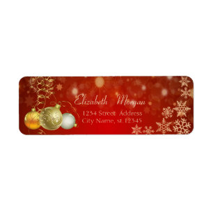Elegant Christmas Balls , Snowflakes Label