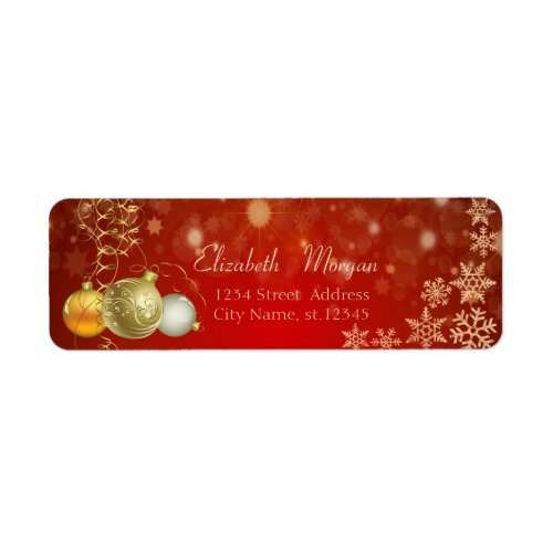 Elegant Christmas Balls  Snowflakes Label