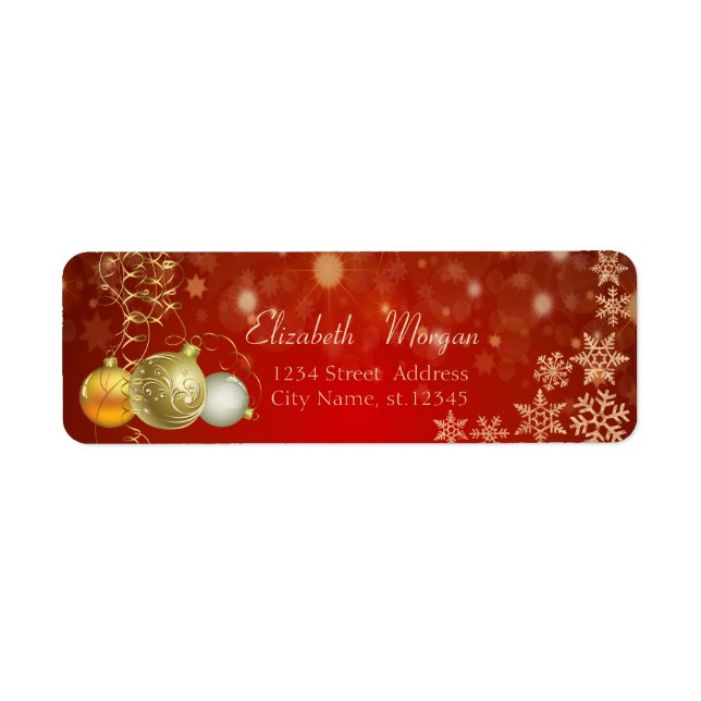 Elegant Christmas Balls , Snowflakes Label (Front)