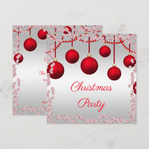 Elegant Christmas Baubles, Beads & Diamonds Invitation