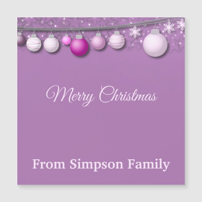 Elegant, Christmas Baubles, Personalized (Front)