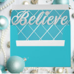 Elegant Christmas 'Believe' Turquoise Blue  Envelope<br><div class="desc">Introducing the exquisite envelopes from our Azure Wishes Collection, a harmonious blend of icy blue hues and delicate snowflakes that captures the serene beauty of winter. Whether you're sending festive greetings or heartfelt wishes, this envelope adds an elegant touch to your correspondence. The design features a cool azure background, with...</div>