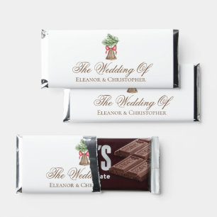 Elegant Christmas Bell Custom Holiday Wedding Hershey Bar Favors