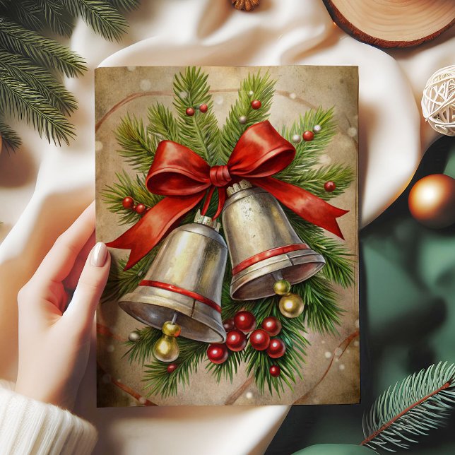 Elegant Christmas bells decoupage paper holly  (Elegant Christmas bells decoupage paper holly berries

)