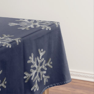 Blue Christmas Tablecloths Zazzle Elegant Christmas Blue Silver Snowflakes Pattern Tablecloth