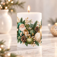 Elegant Christmas Botanical Candle 