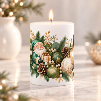 Elegant Christmas Botanical Candle 