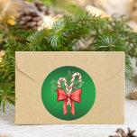 Elegant Christmas Botanical Red & Green  Classic Round Sticker<br><div class="desc">Elegant Christmas Botanical Red & Green Classic Round Sticker</div>