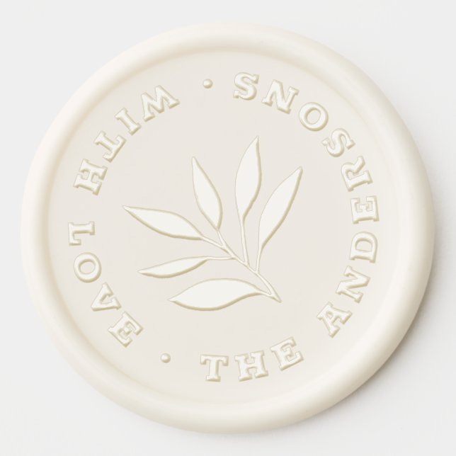 elegant christmas botanicals holiday family name wax seal sticker (Front)