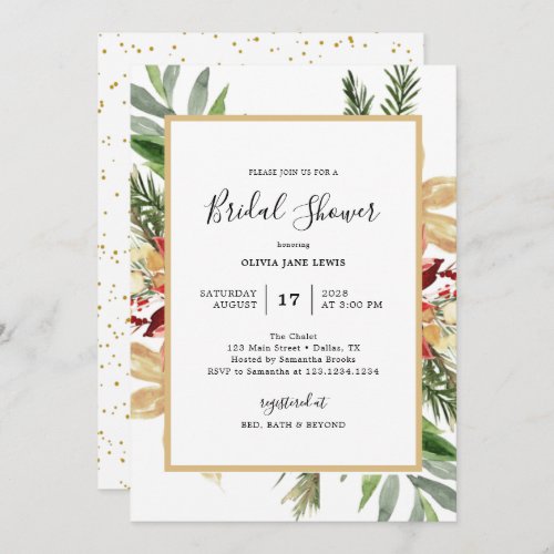 Elegant Christmas Bridal Shower Invitation