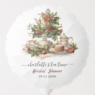 Elegant Christmas Bridal Shower Tea Time Party Balloon