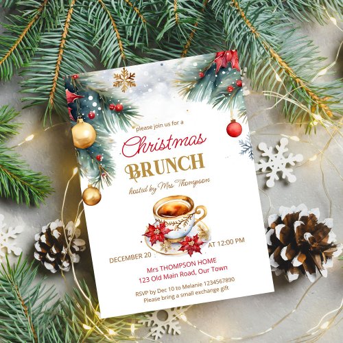 Elegant Christmas brunch tea party template